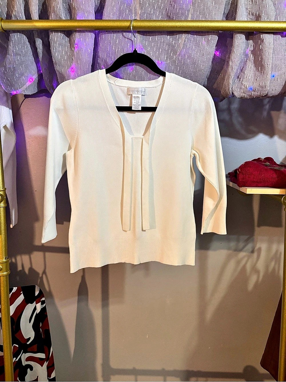 Worthington White Knit Sweater